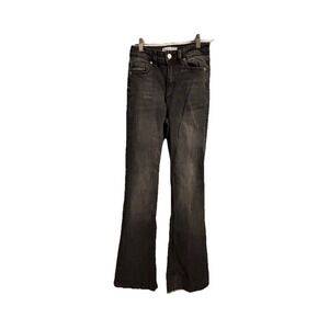 Bell bottom Zara Jeans Women's Black ish Size 2‎ USA 34 EUR Distressed 5 pockets